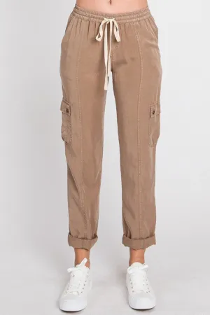 Tencel Drawstring Cargo Pants