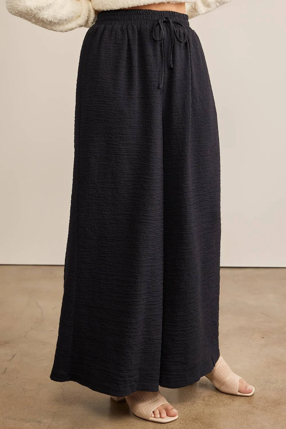 Textured Wide Leg Pants