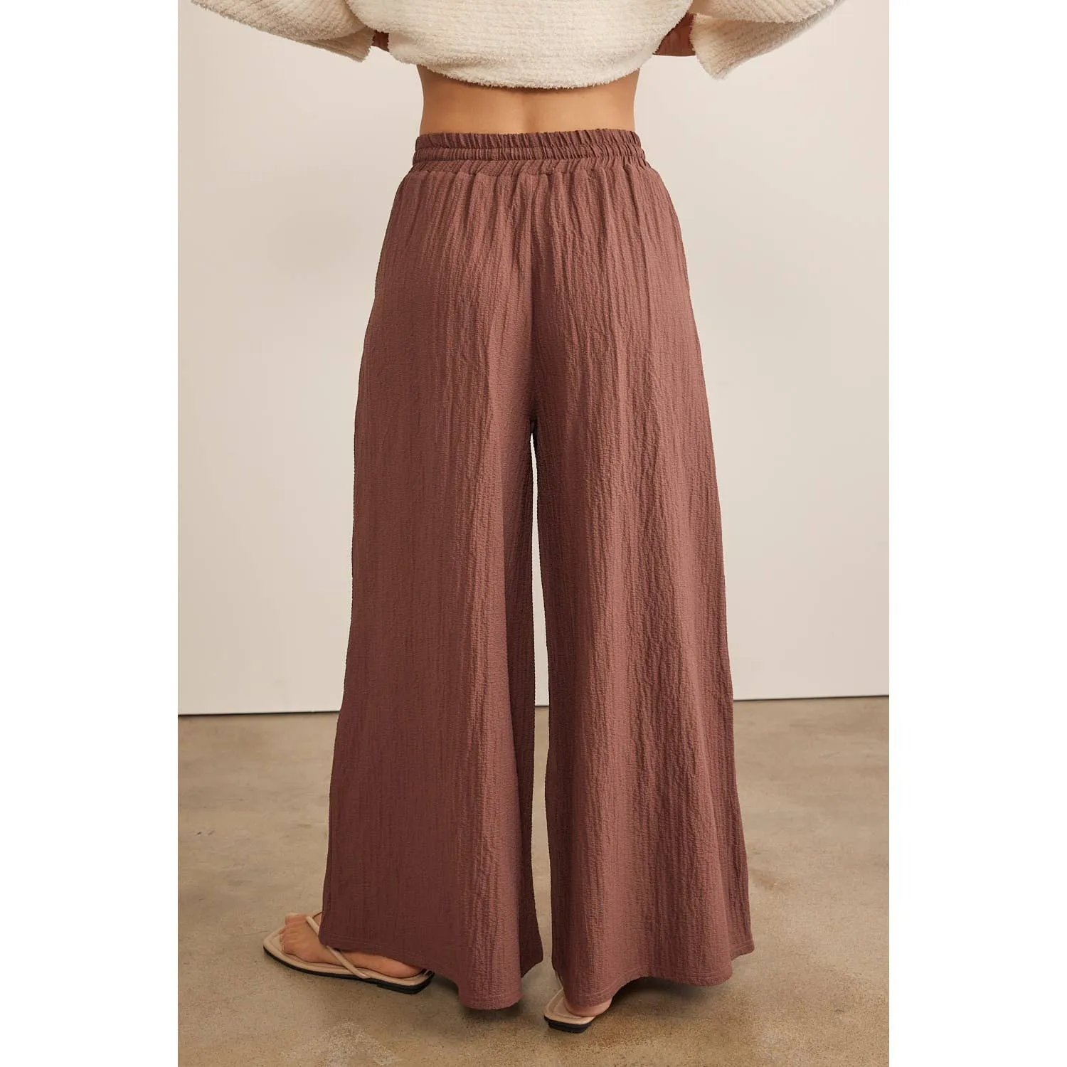Textured Wide Leg Pants