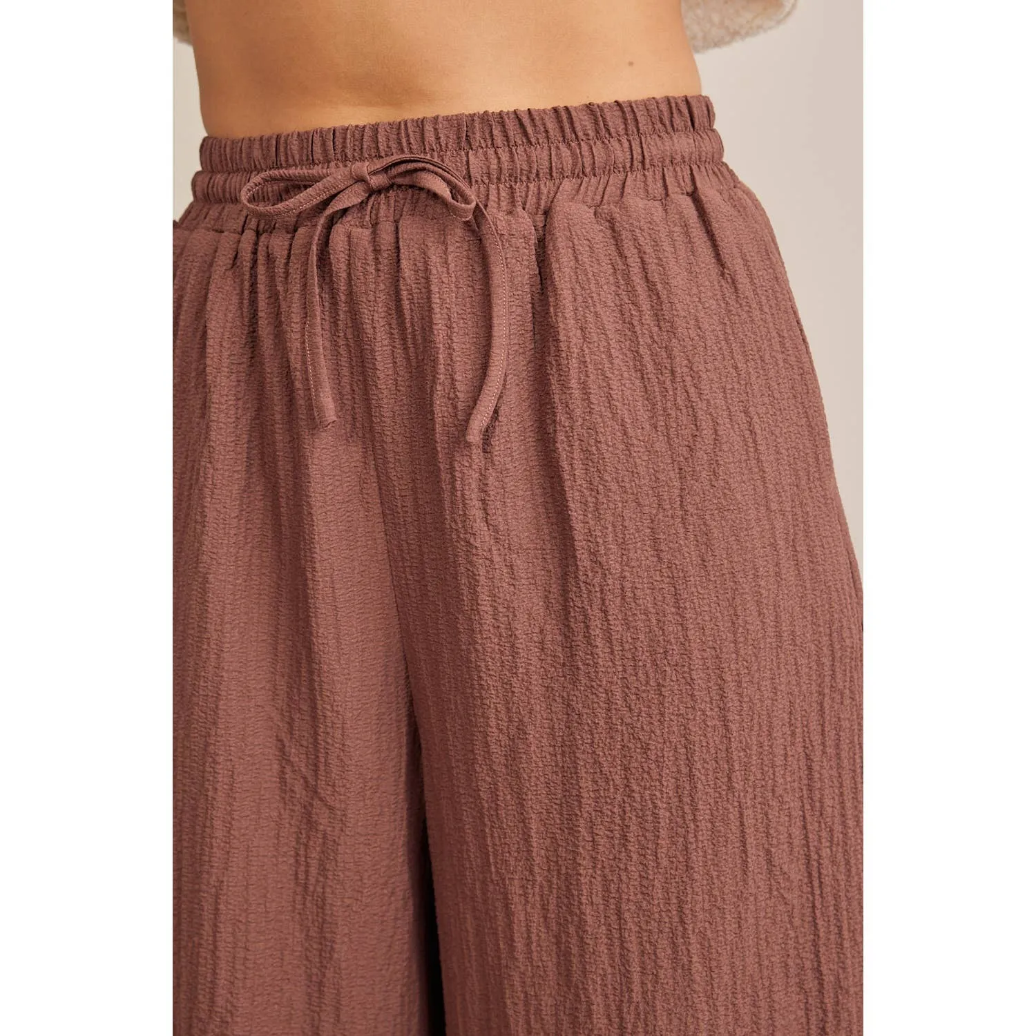 Textured Wide Leg Pants