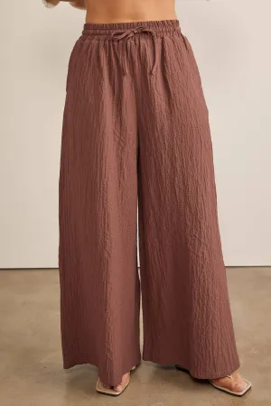 Textured Wide Leg Pants