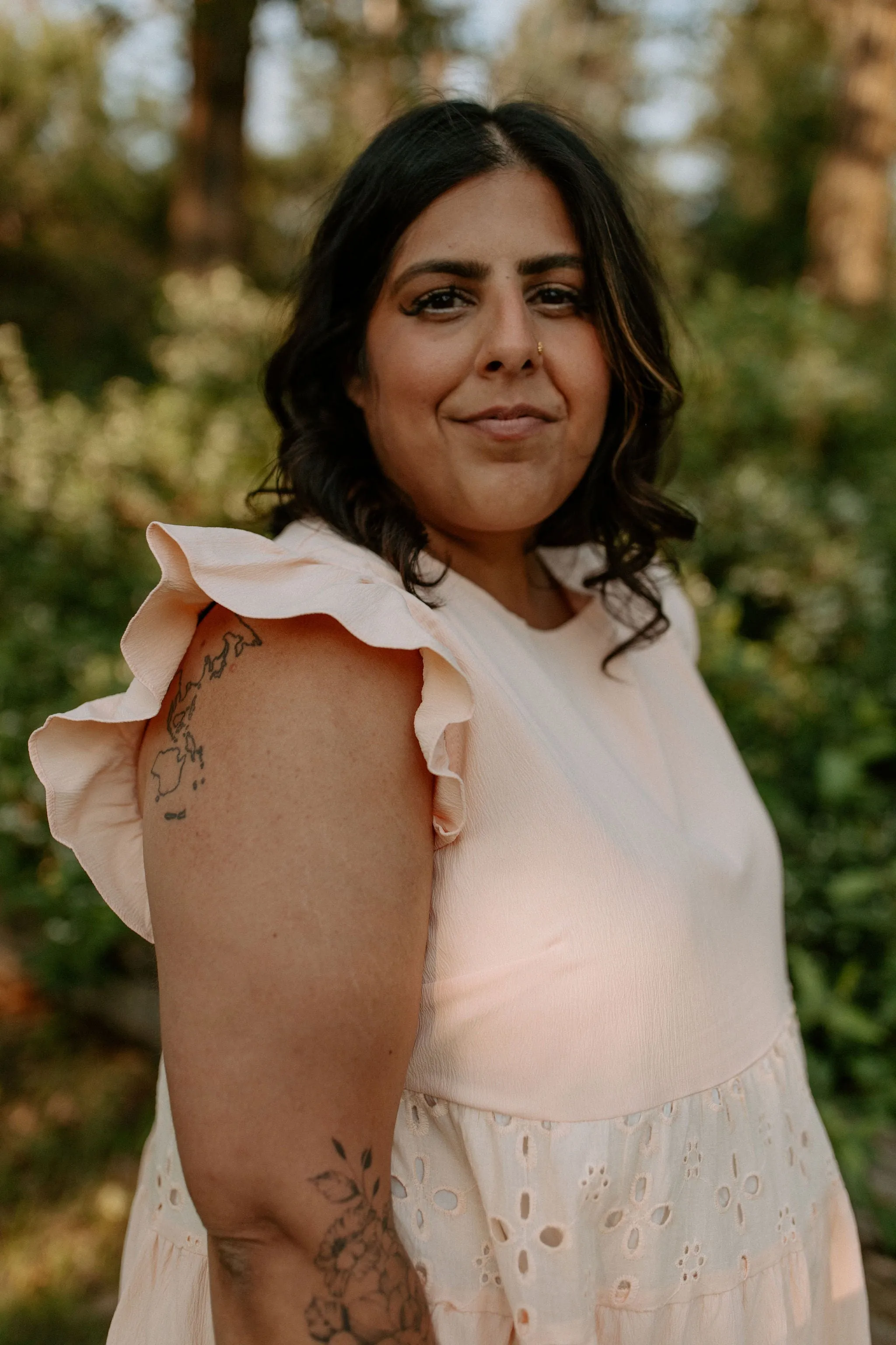 The Anglaise Patchwork Dress - Peach - PLUS