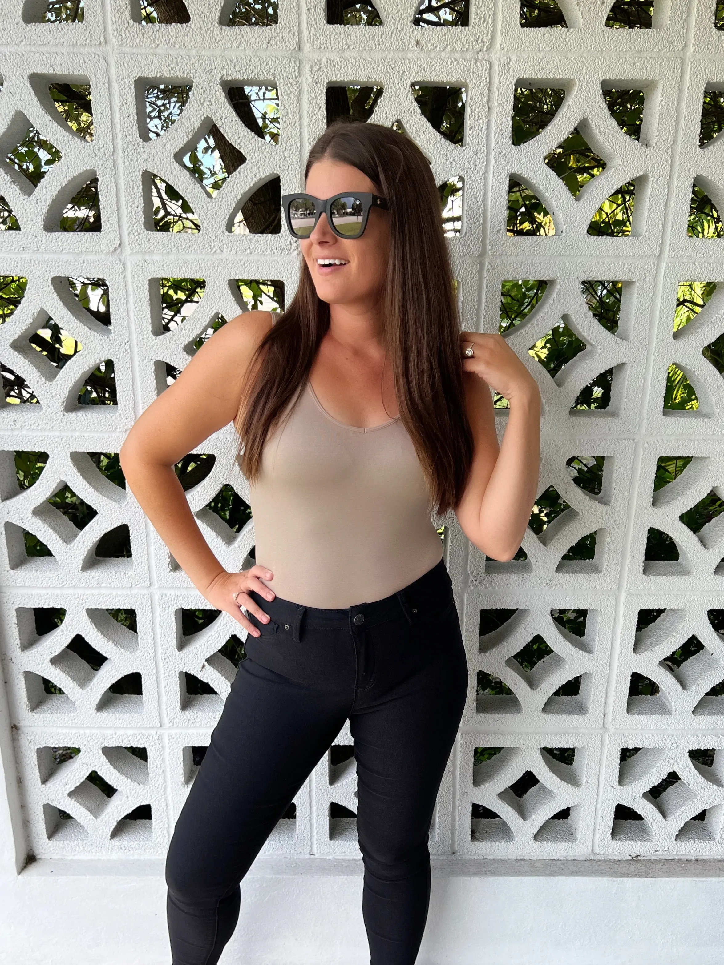 The Basics Bodysuit In Light Mocha