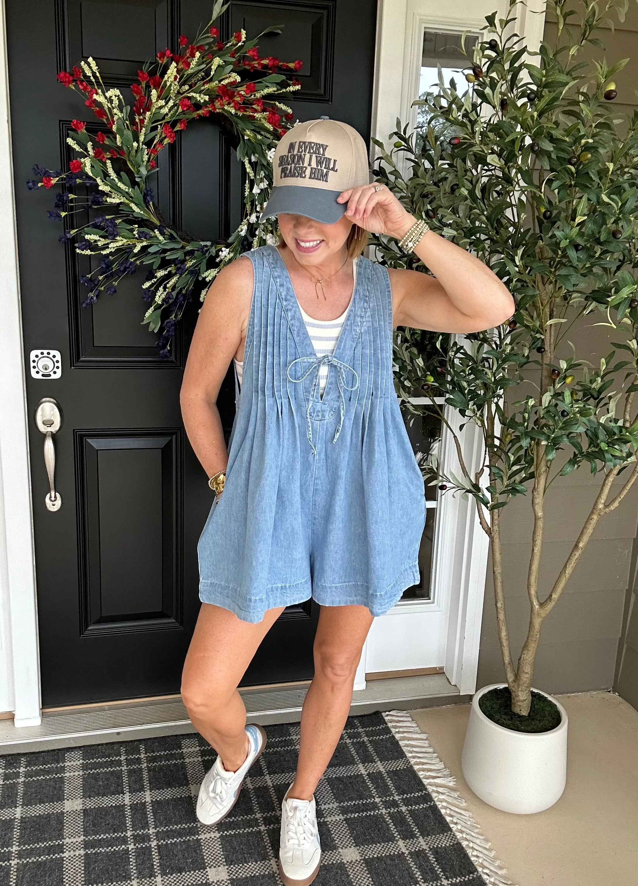 The Cali Denim Romper