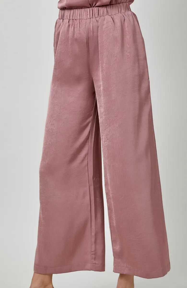 The Joelle Satin Wide Leg Pants