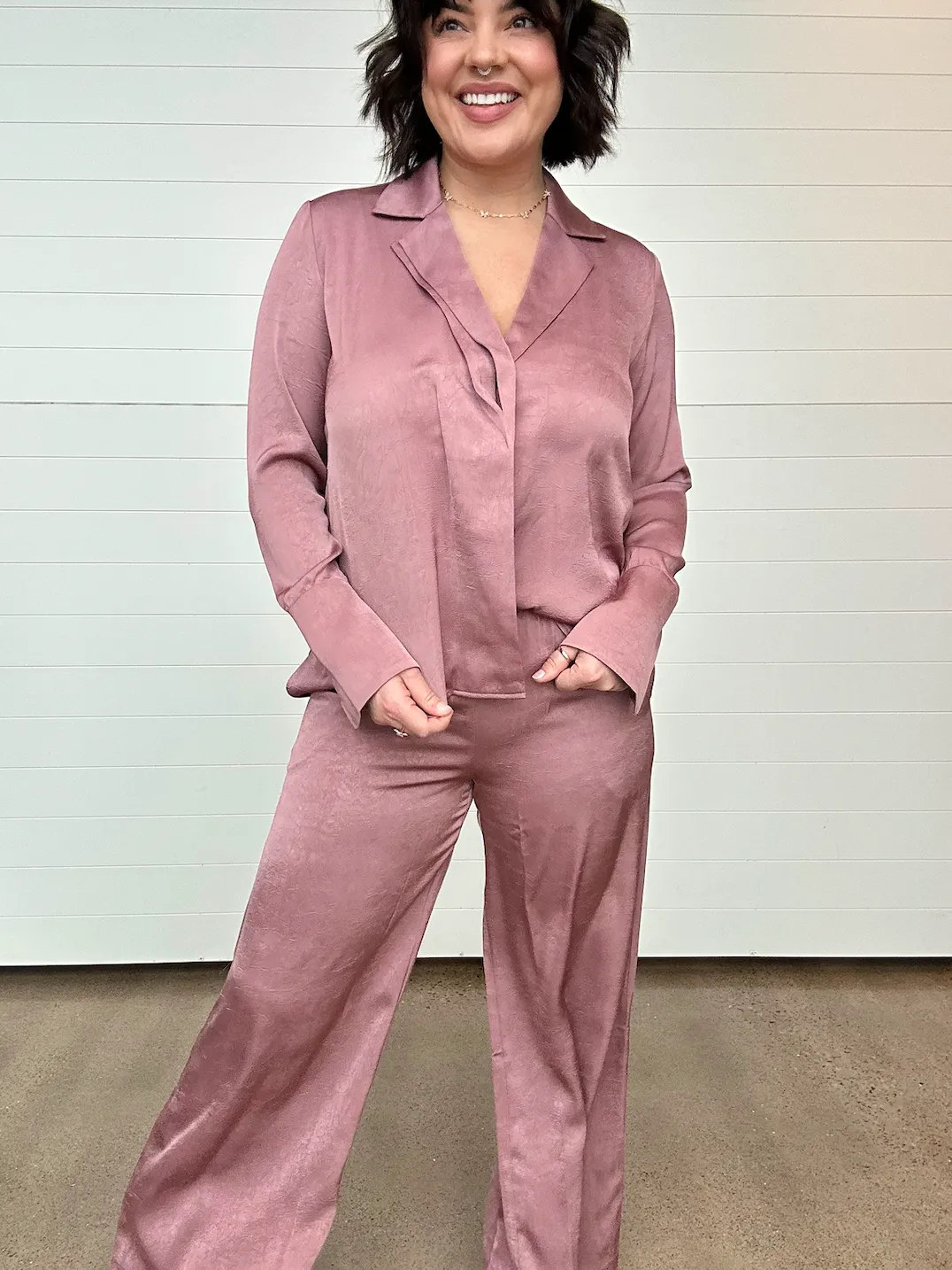 The Joelle Satin Wide Leg Pants