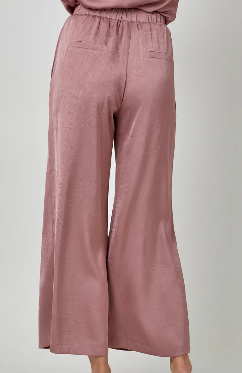 The Joelle Satin Wide Leg Pants