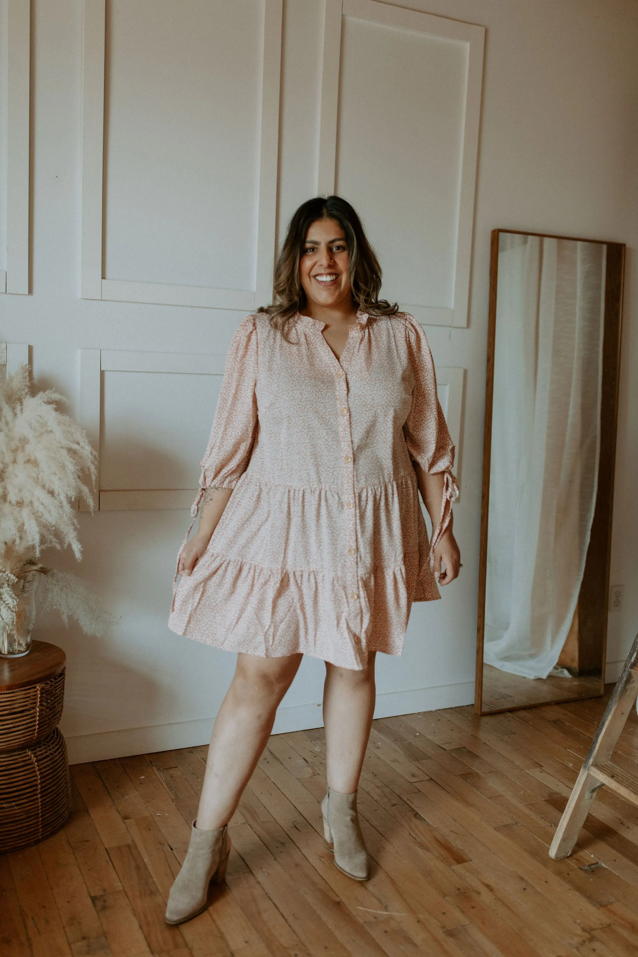 The Leo Mini Dress - Pink Petal - PLUS