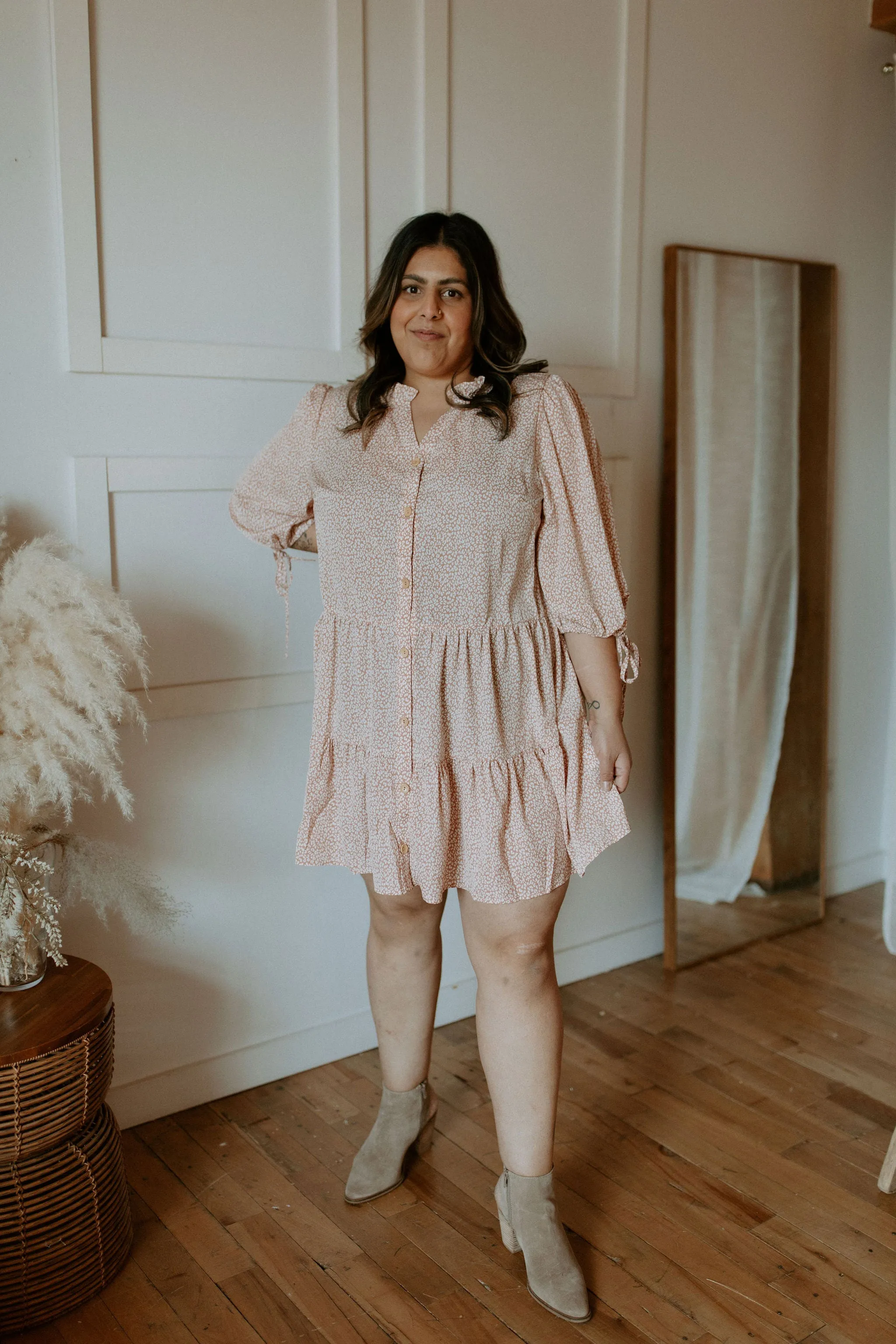 The Leo Mini Dress - Pink Petal - PLUS