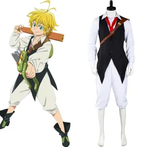 The Seven Deadly Sins Halloween Carnival Suit Meliodas Cosplay Costume Shirt Pants Outfits