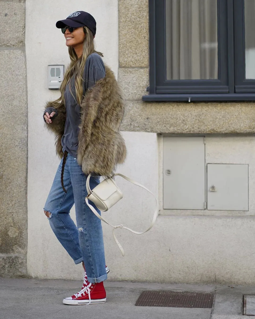 Thick Faux Fur Jacket V-Neck New Style Chic Warm Coat