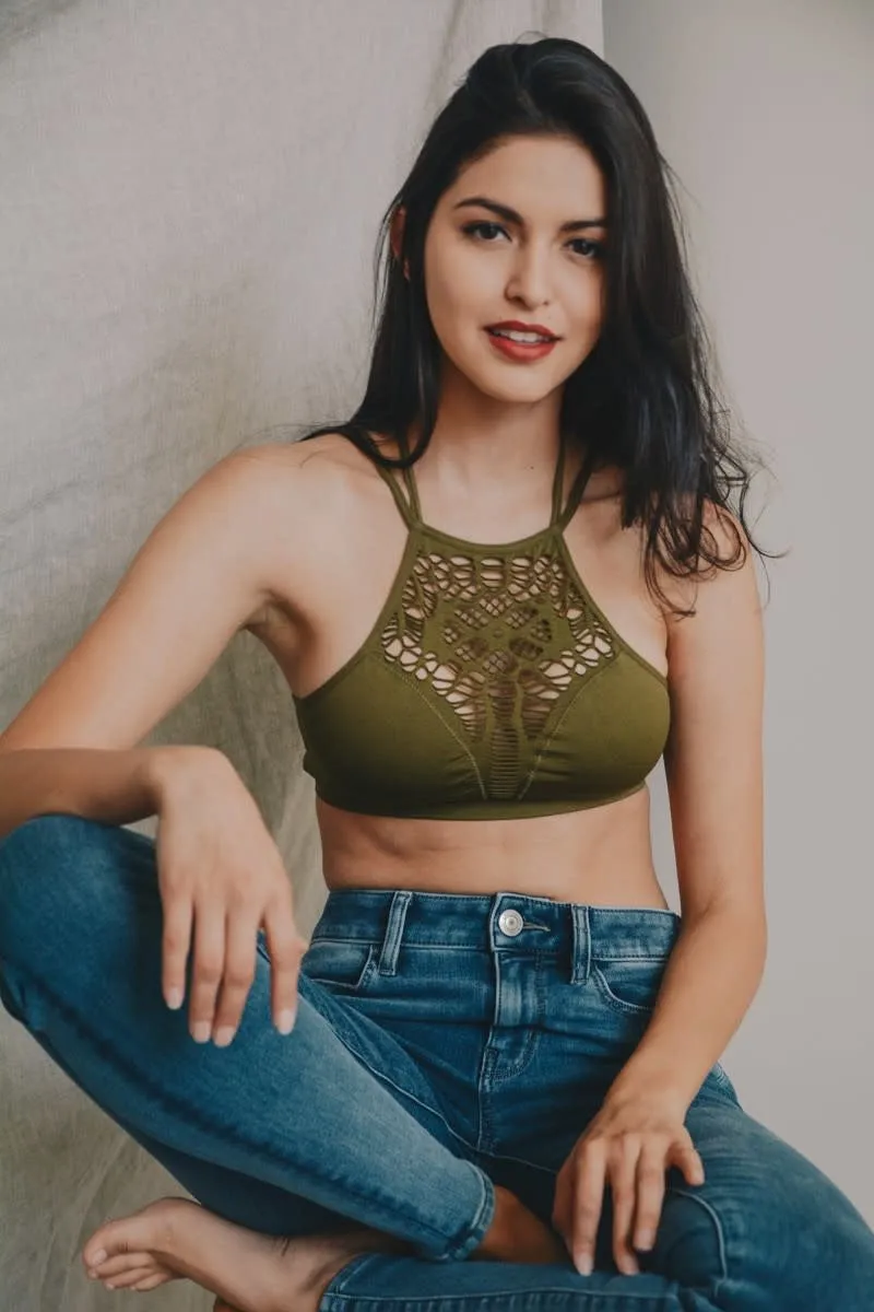 This Is It Bralette - Floral Cutout