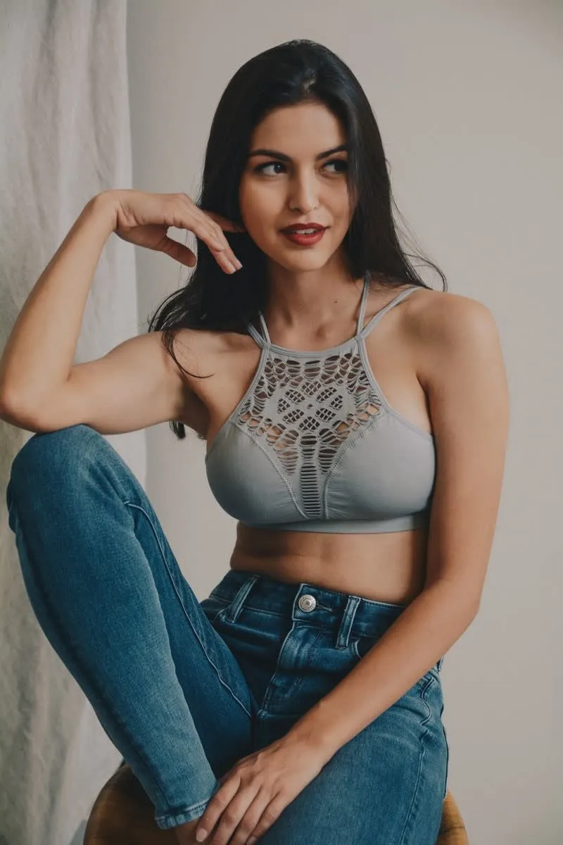 This Is It Bralette - Floral Cutout