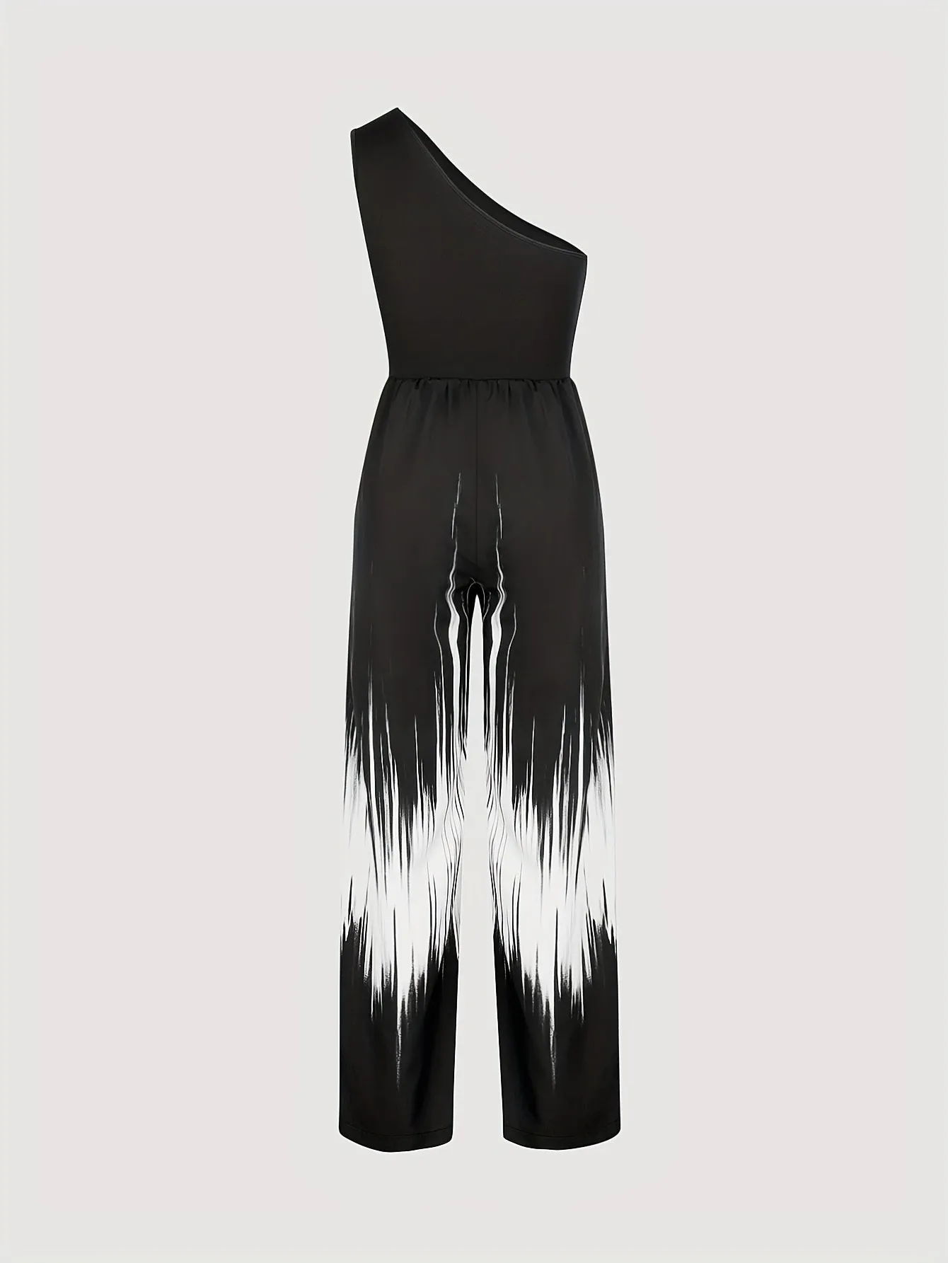 Tie-dye smudge gradient one-shouldered off-the-shoulder casual dating jumpsuit trousers women's fashion jumpsuit