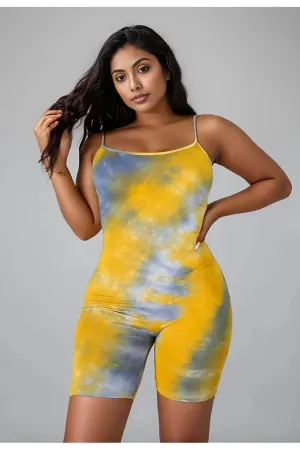 Tie Dye Spaghetti Strap Romper