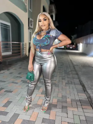 Titanium Leather Pants