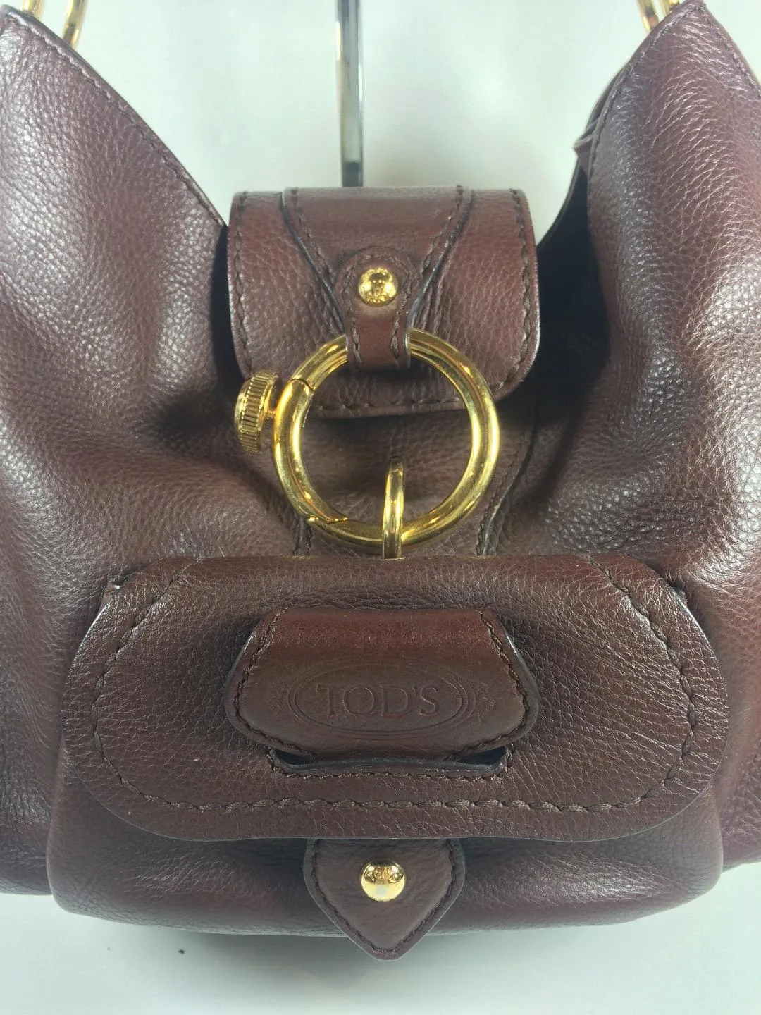 TOD's Brown Leather Hobo Shoulder Bag w/ Gold Hardware