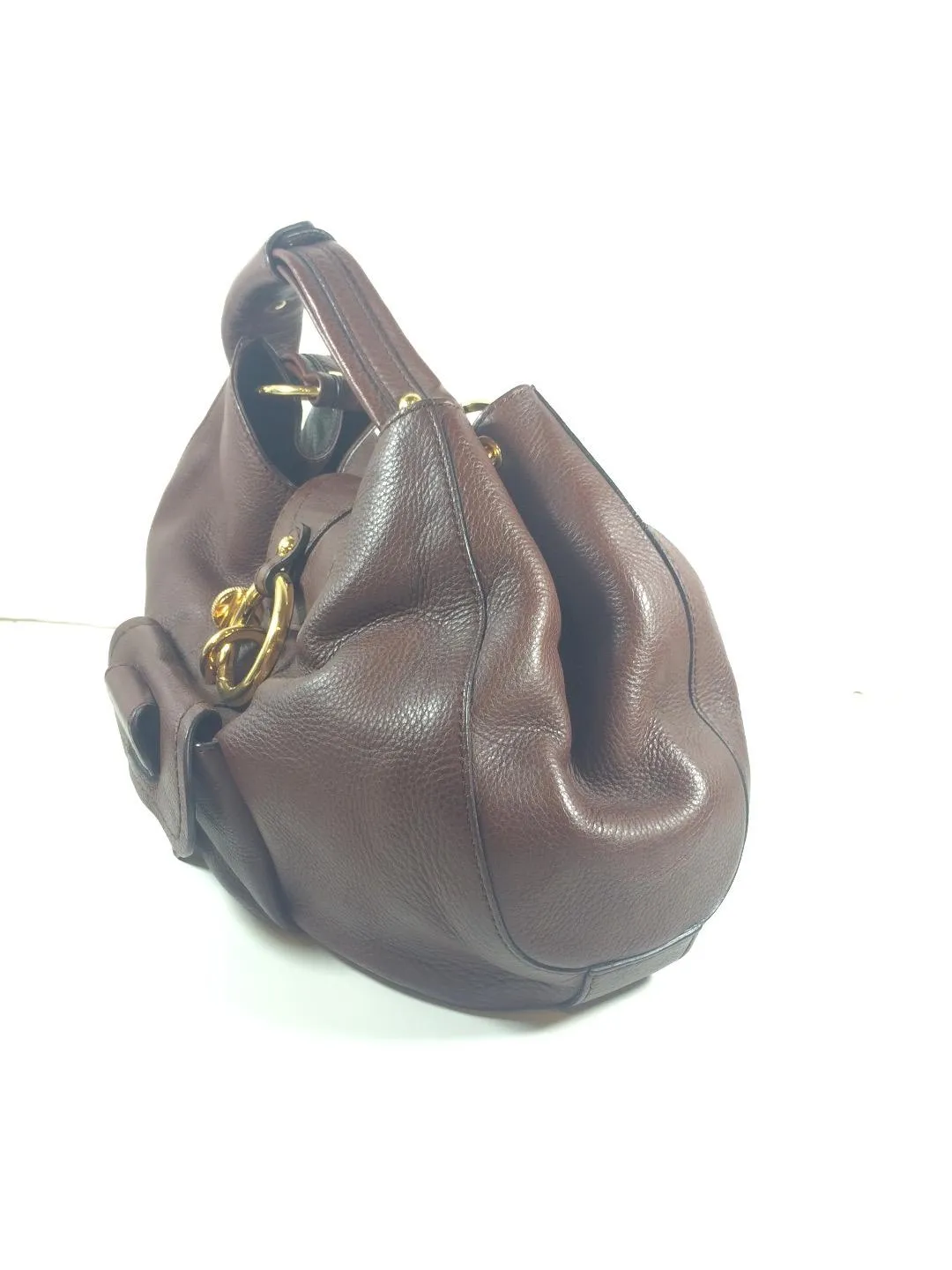 TOD's Brown Leather Hobo Shoulder Bag w/ Gold Hardware