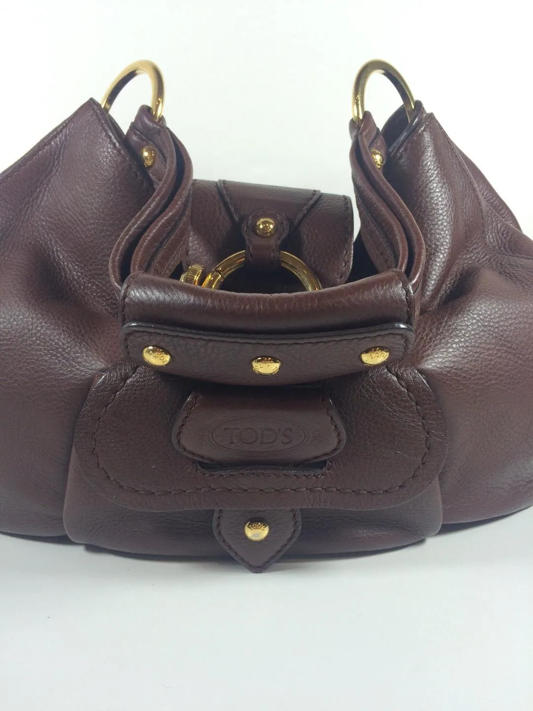 TOD's Brown Leather Hobo Shoulder Bag w/ Gold Hardware