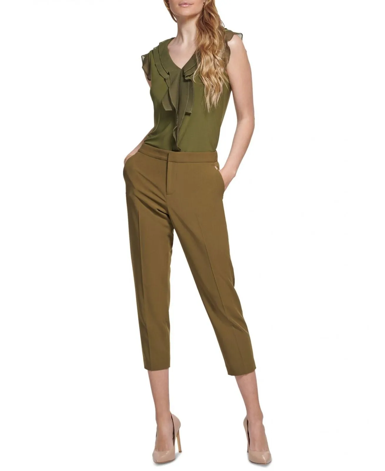 Tommy Hilfiger Women's Sloane Cropped Ankle Pants H26P017B