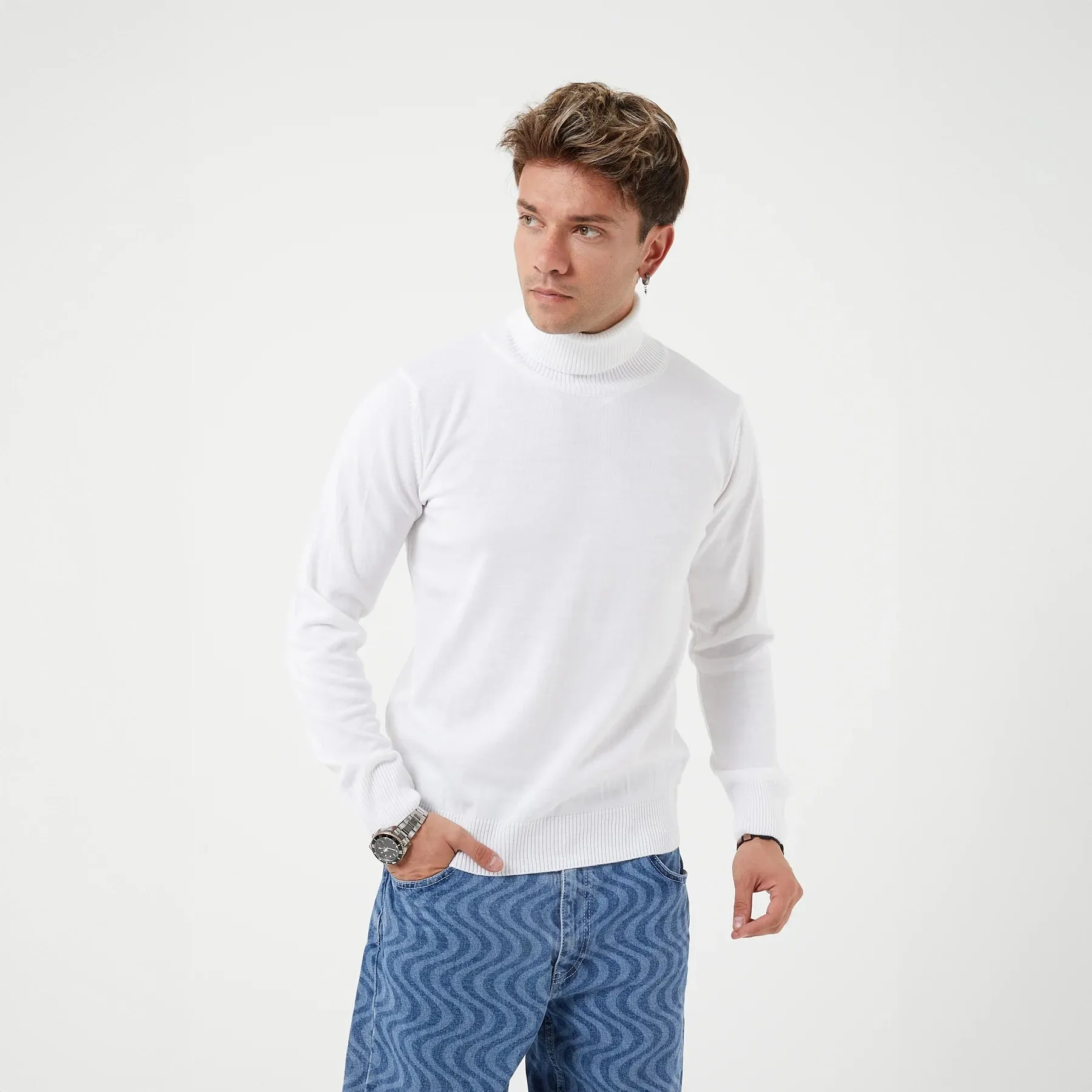 TR Premium Slim Fit Wool Turtle Neck Sweater for men - TR-11477