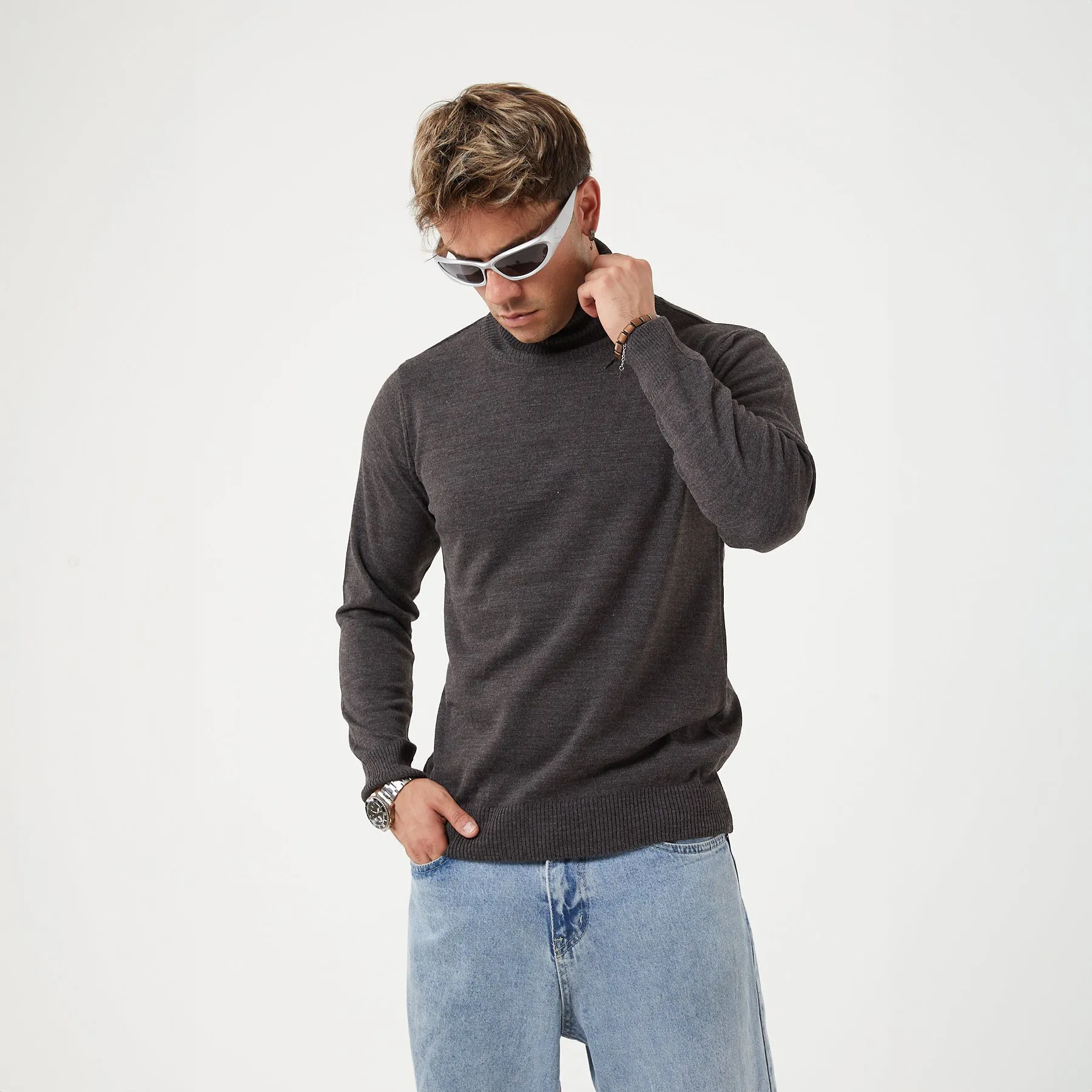 TR Premium Slim Fit Wool Turtle Neck Sweater for men - TR-11477