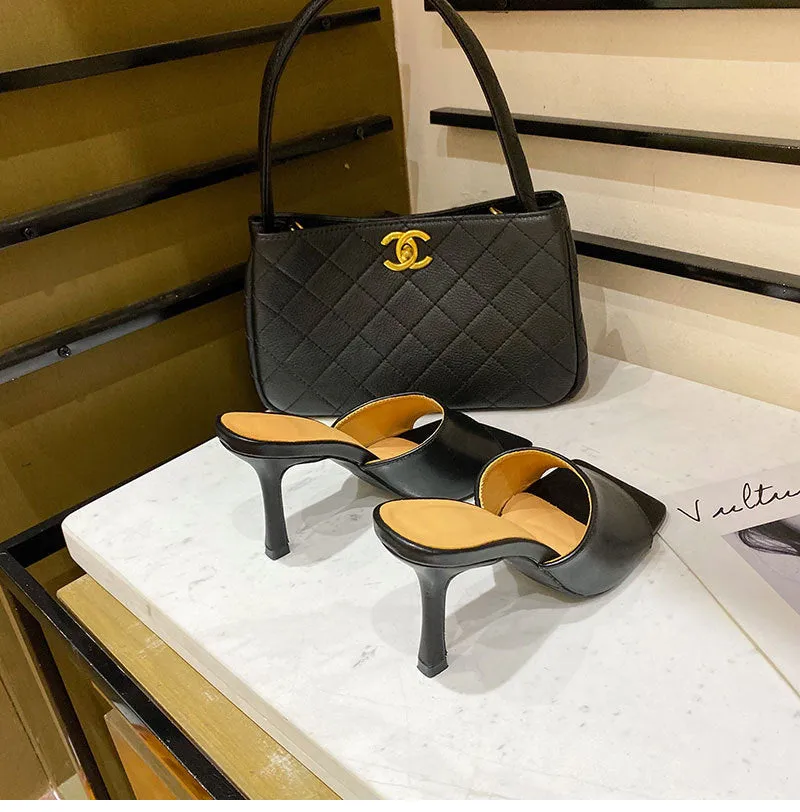Trendy Basic Square Toe Mules