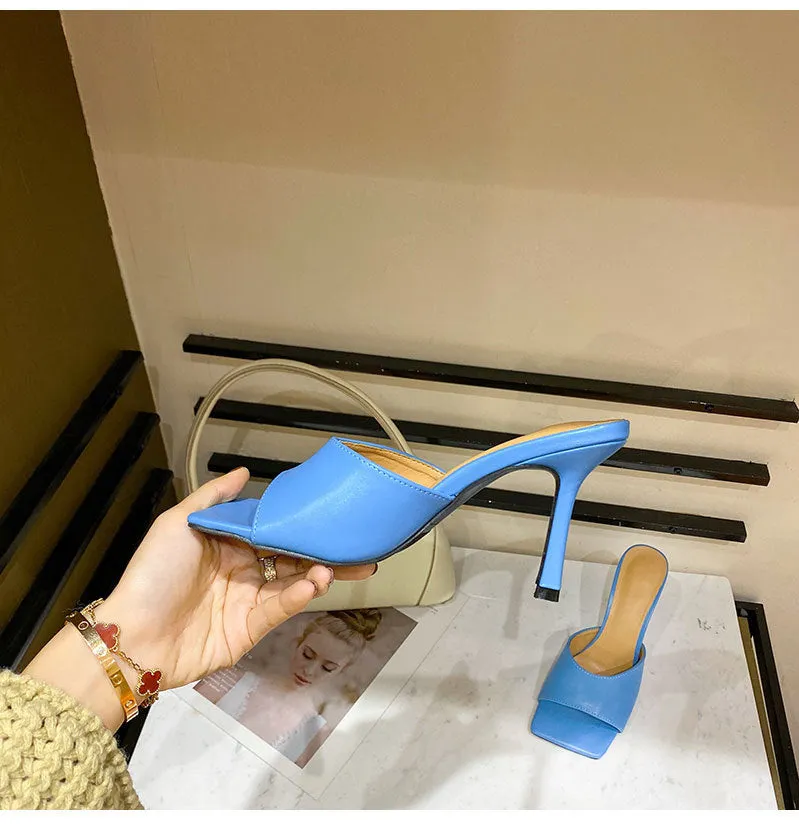 Trendy Basic Square Toe Mules