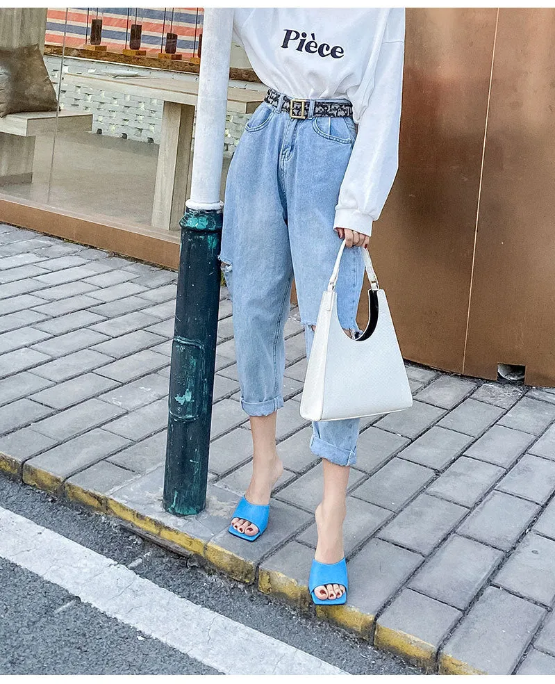 Trendy Basic Square Toe Mules