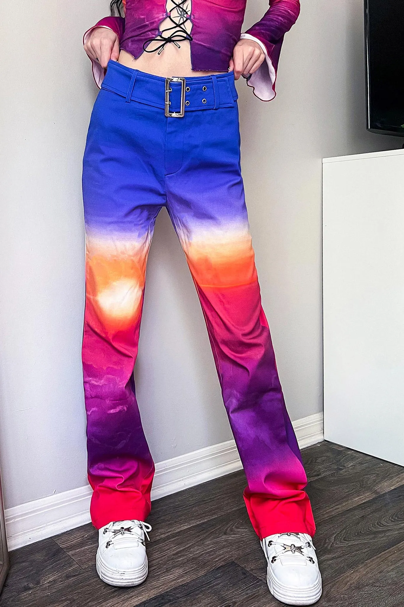 Twilight Belted Flare Jeans