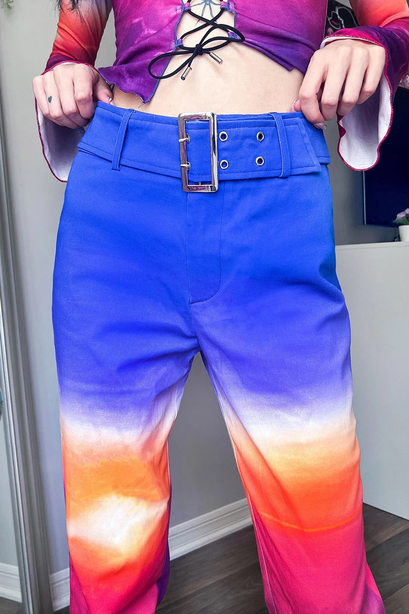 Twilight Belted Flare Jeans