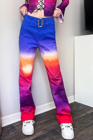 Twilight Belted Flare Jeans