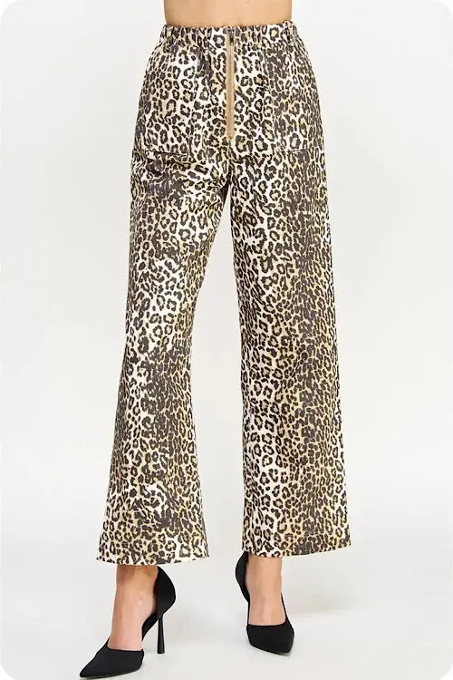 Twill Leopard Pants