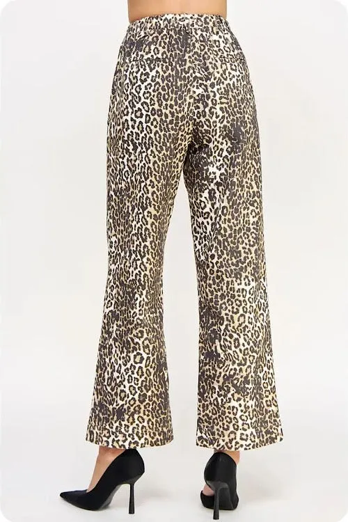 Twill Leopard Pants