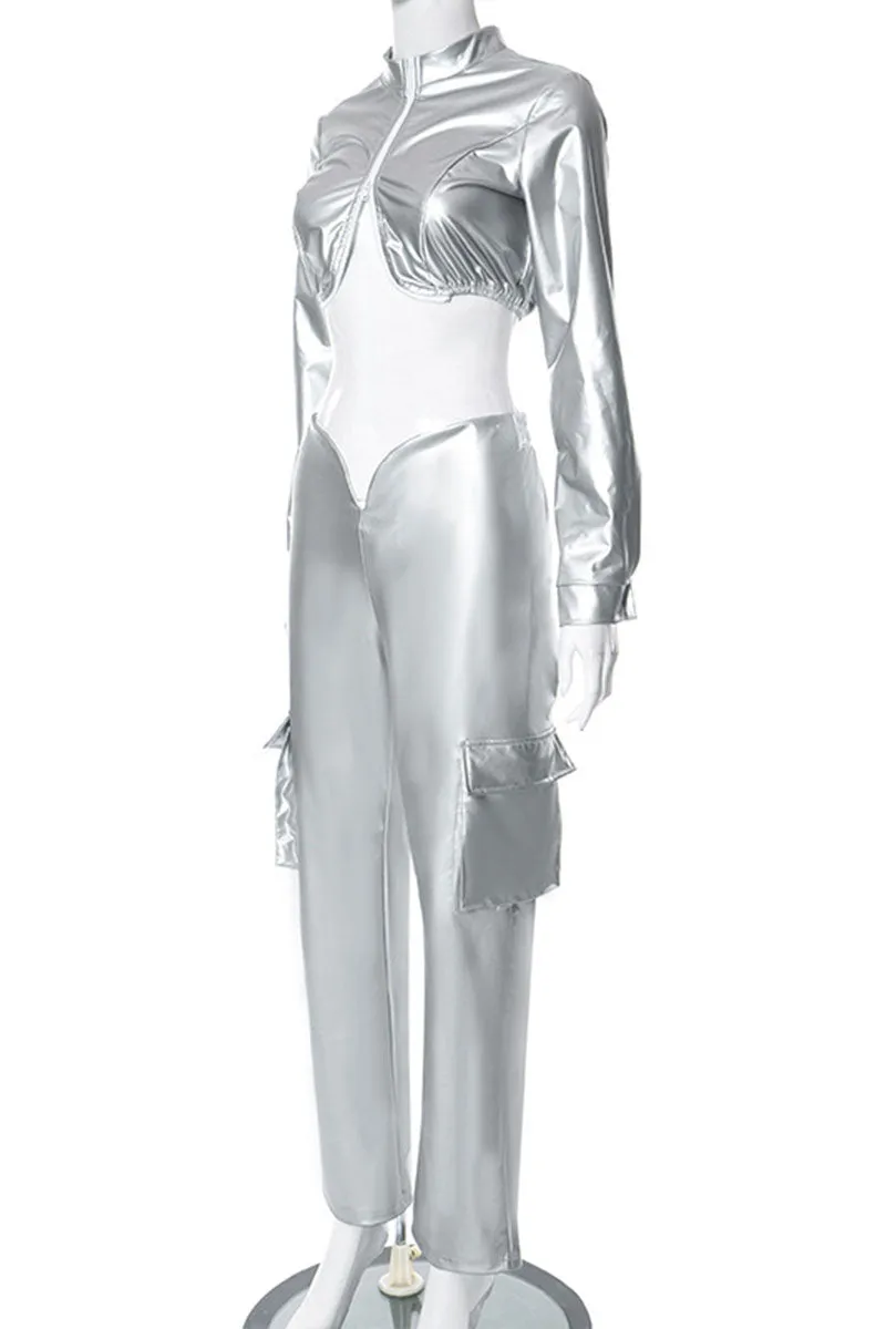 UH0405 Metallic Shirt and Pants Set