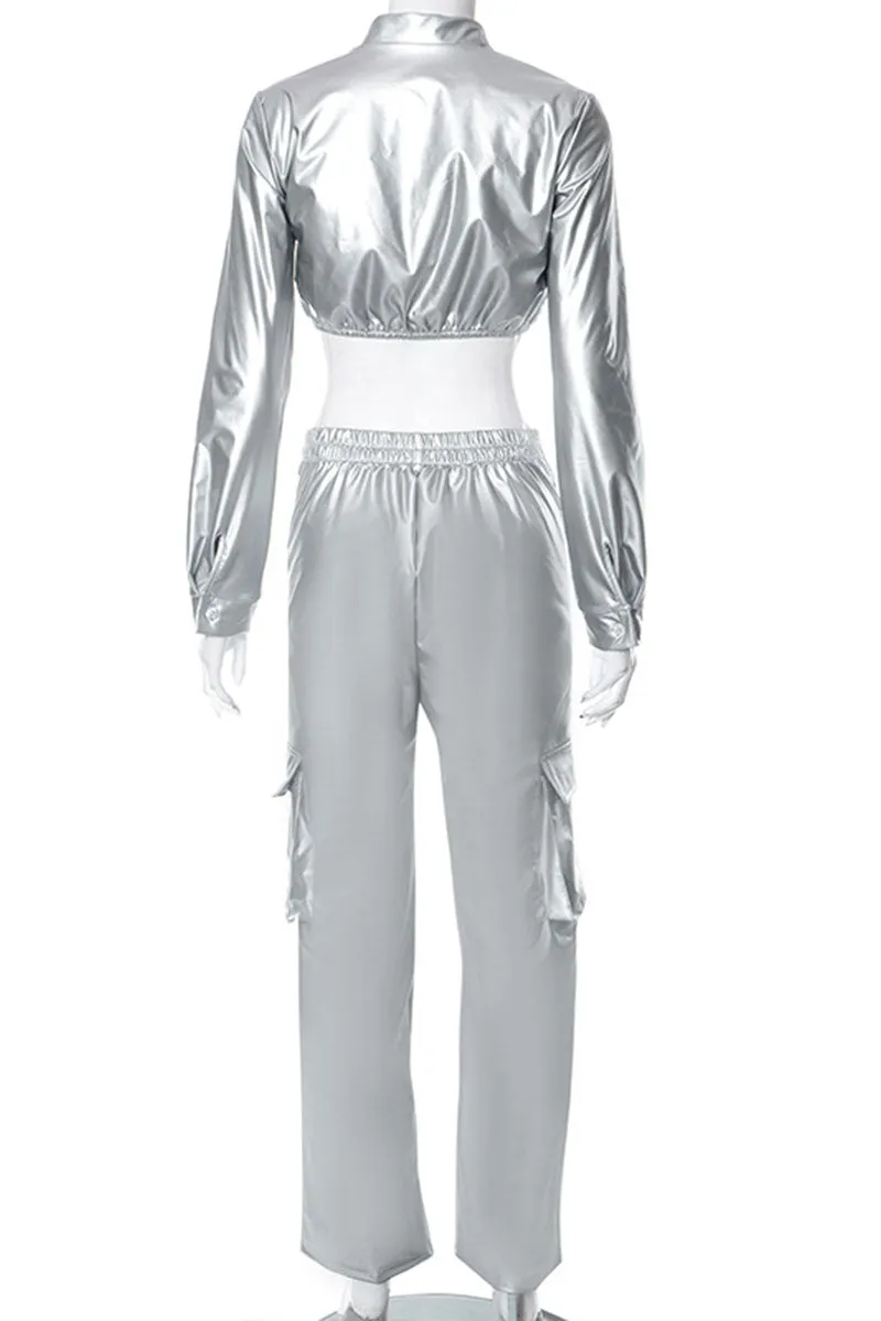 UH0405 Metallic Shirt and Pants Set