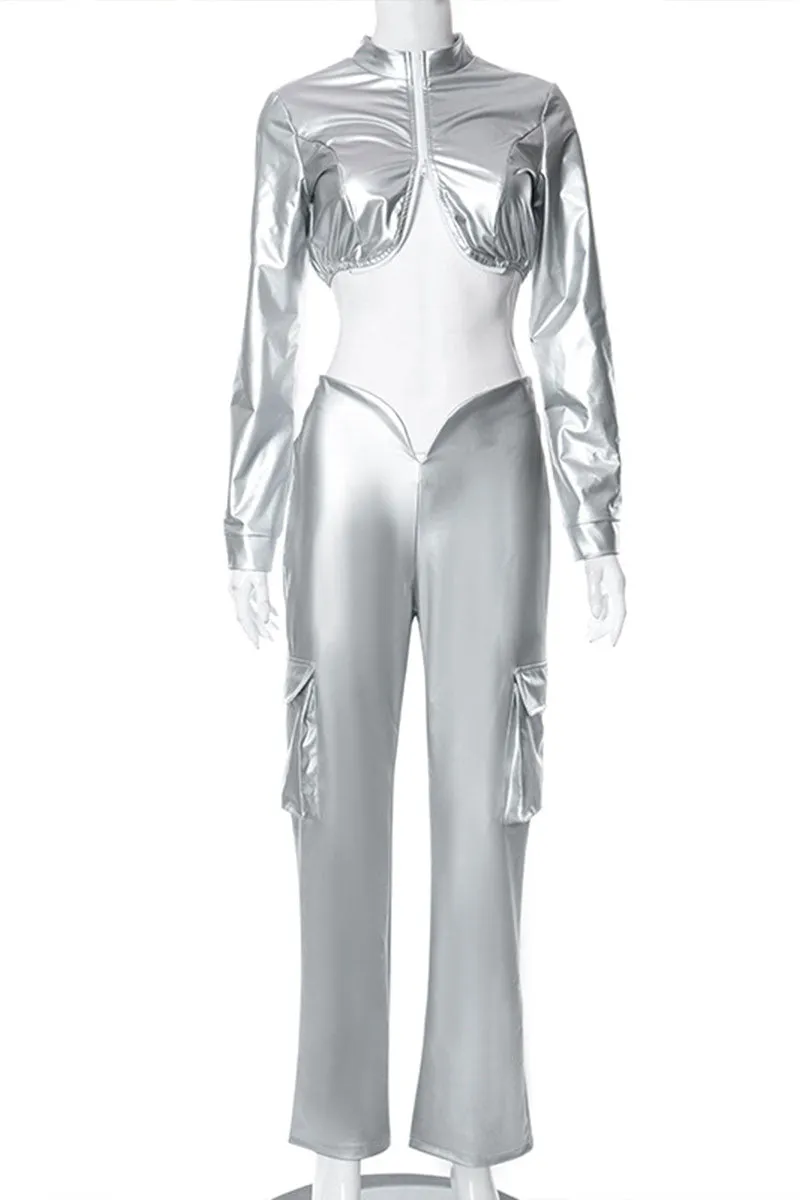UH0405 Metallic Shirt and Pants Set
