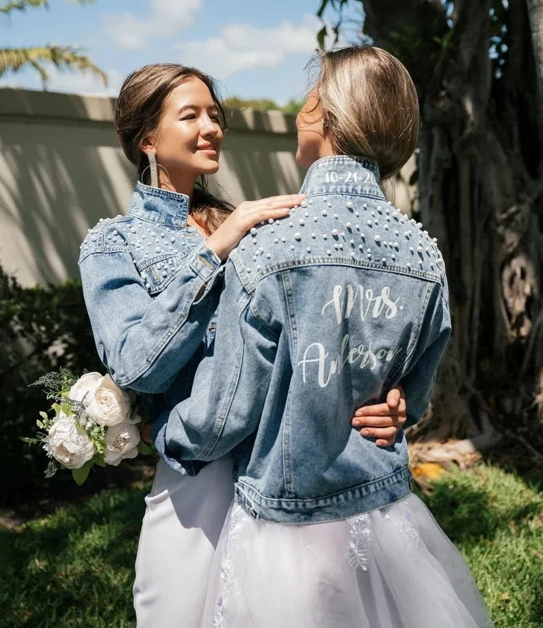 Unique Customized Denim Wedding Jacket