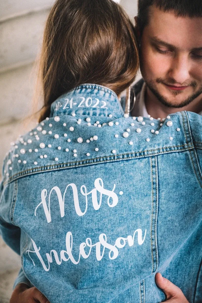 Unique Customized Denim Wedding Jacket