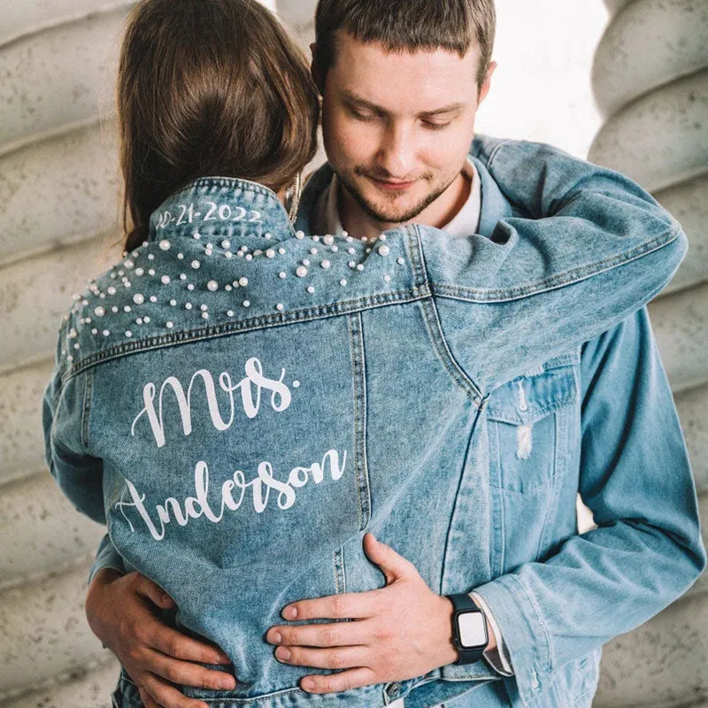 Unique Customized Denim Wedding Jacket