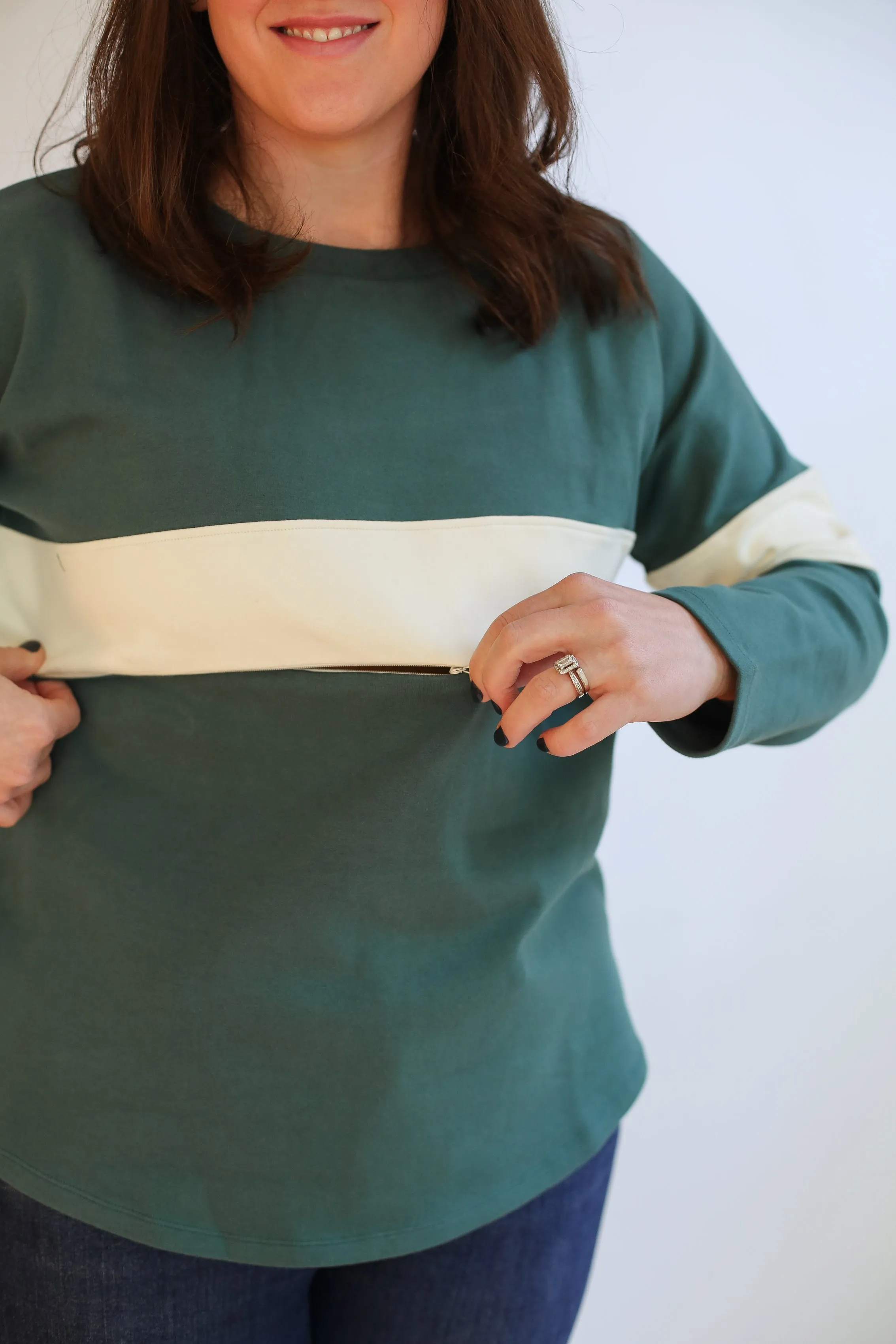 Varsity Dual Zip Breastfeeding Long Sleeve
