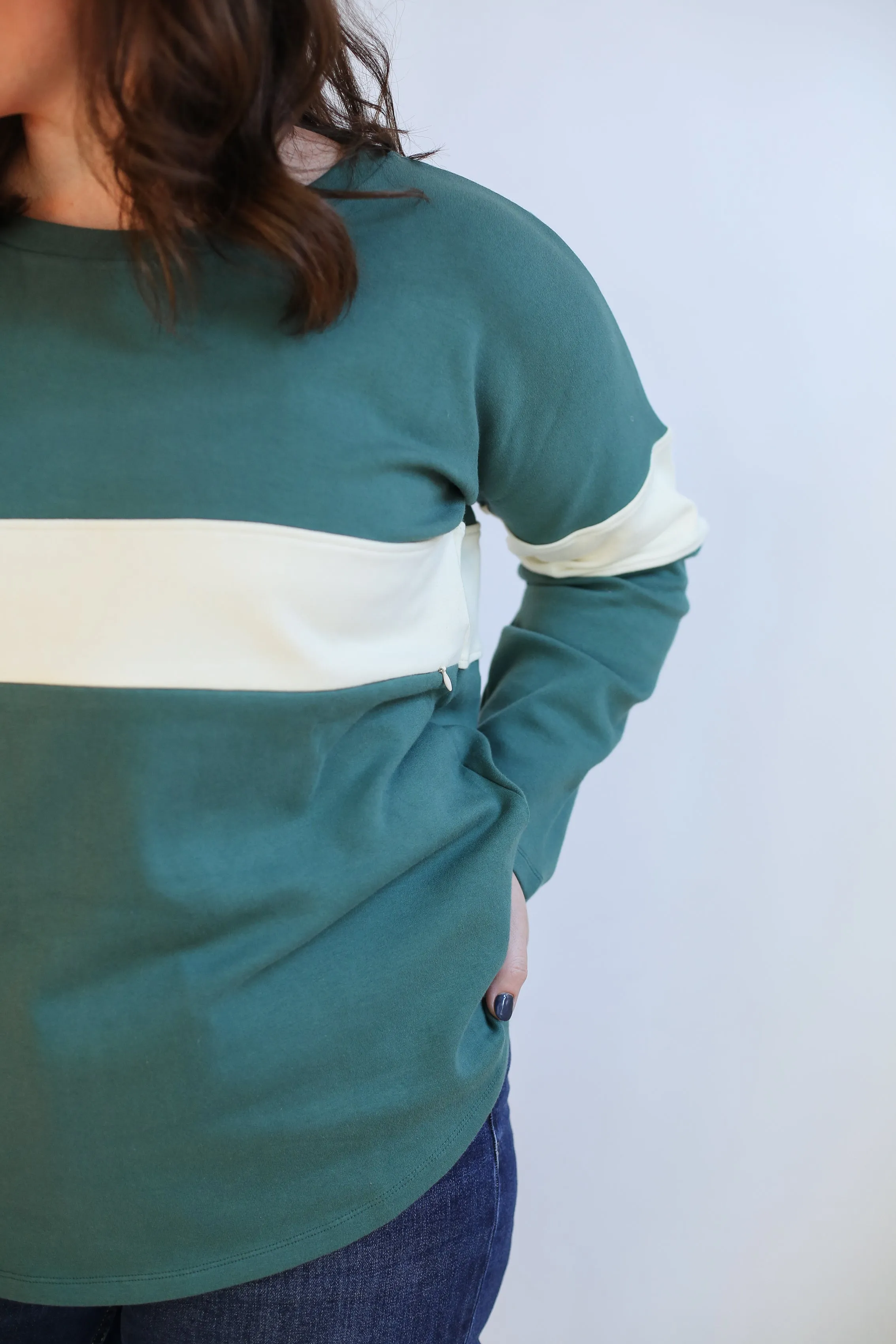 Varsity Dual Zip Breastfeeding Long Sleeve