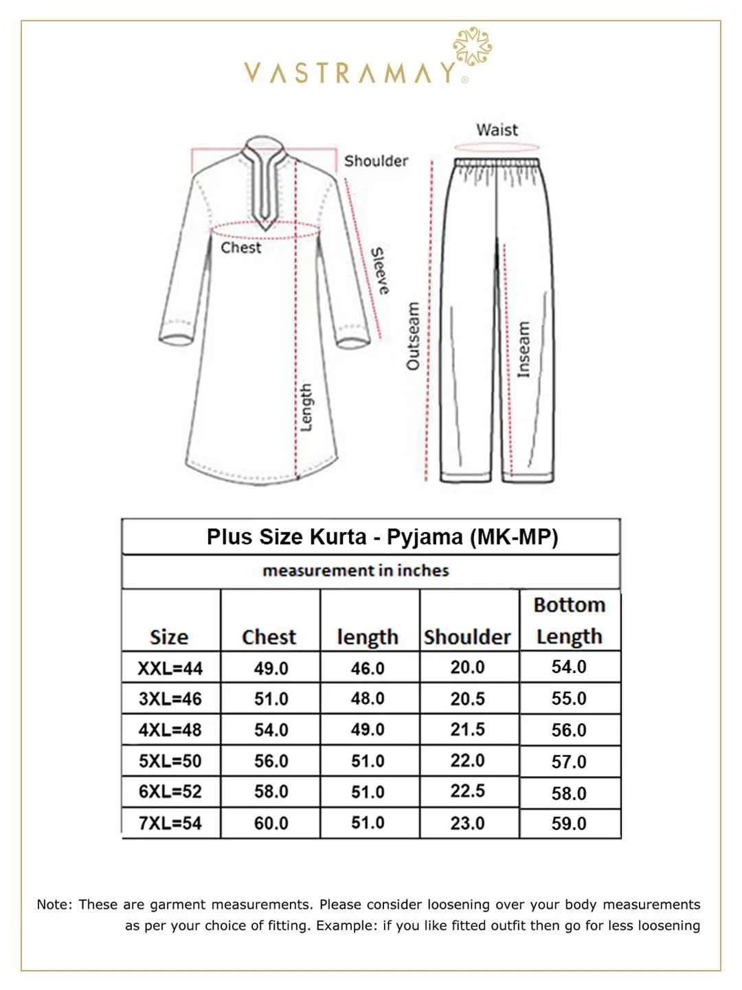 VASTRAMAY Men's Plus Size Mustard and Cream Cotton Blend Pathani Set