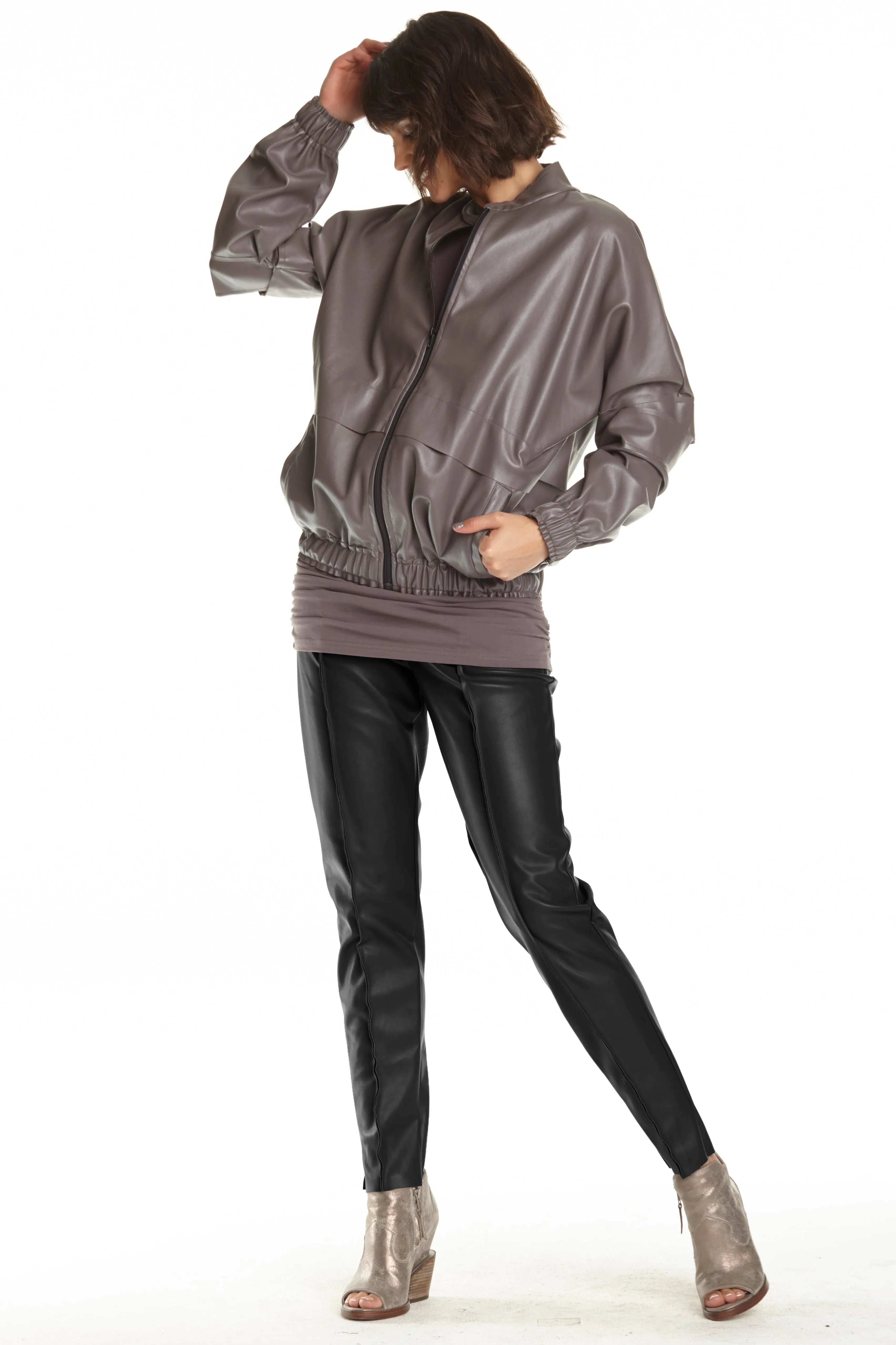 Vegan Leather Slim Pants
