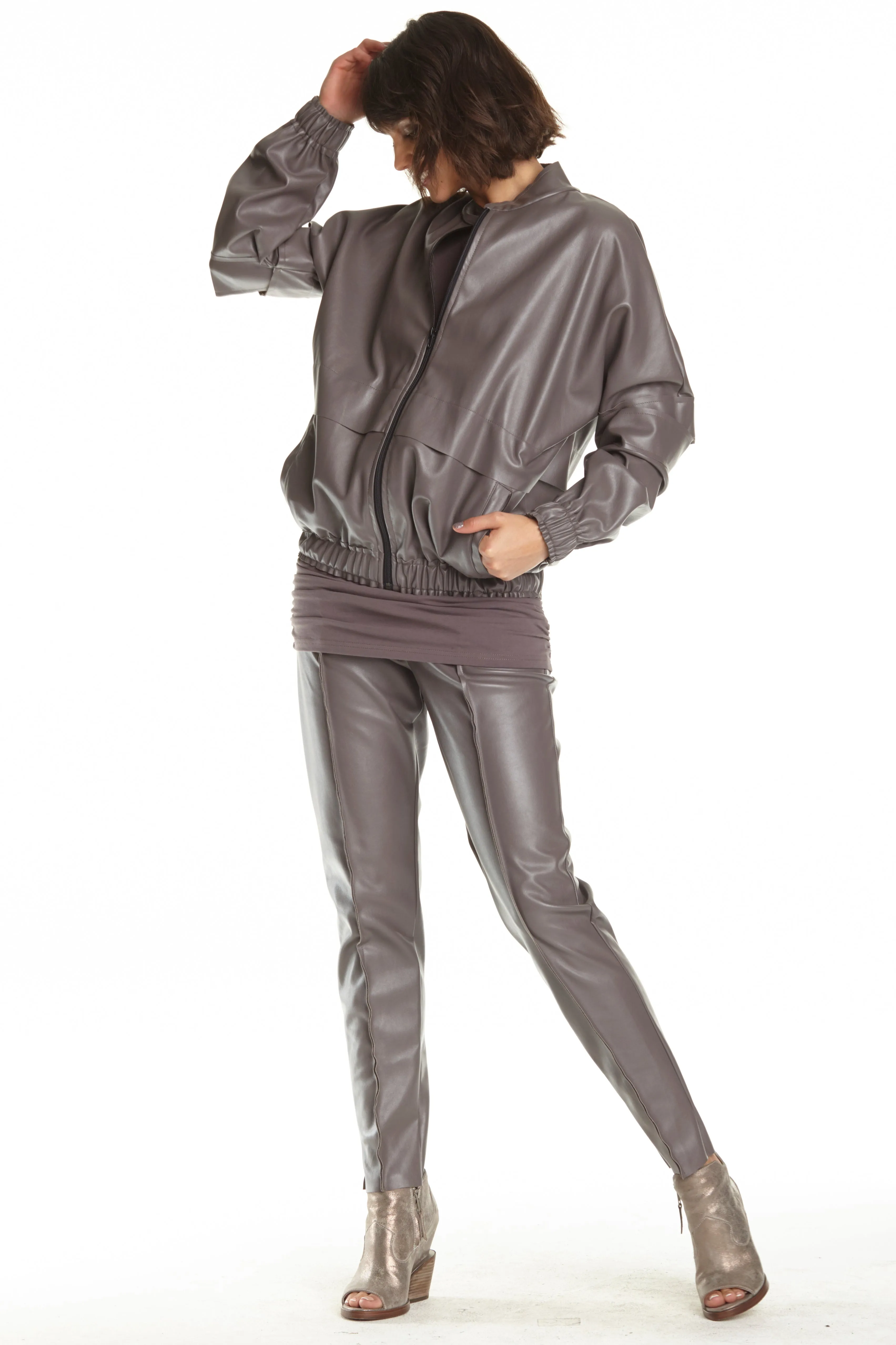 Vegan Leather Slim Pants