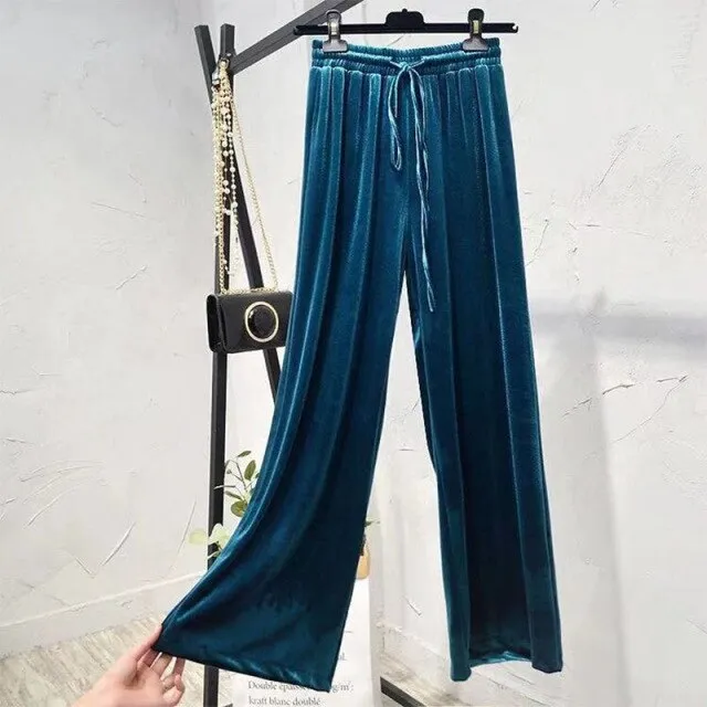 Velvet Wide Leg Pants