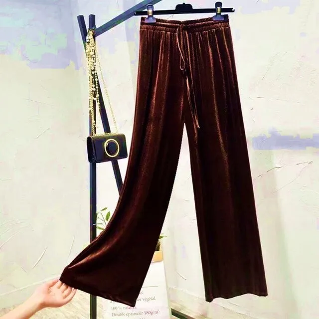 Velvet Wide Leg Pants