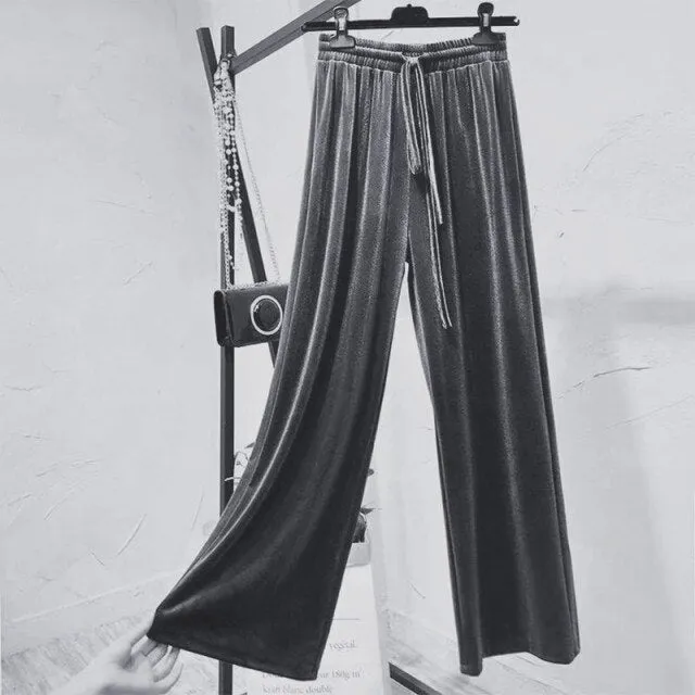 Velvet Wide Leg Pants