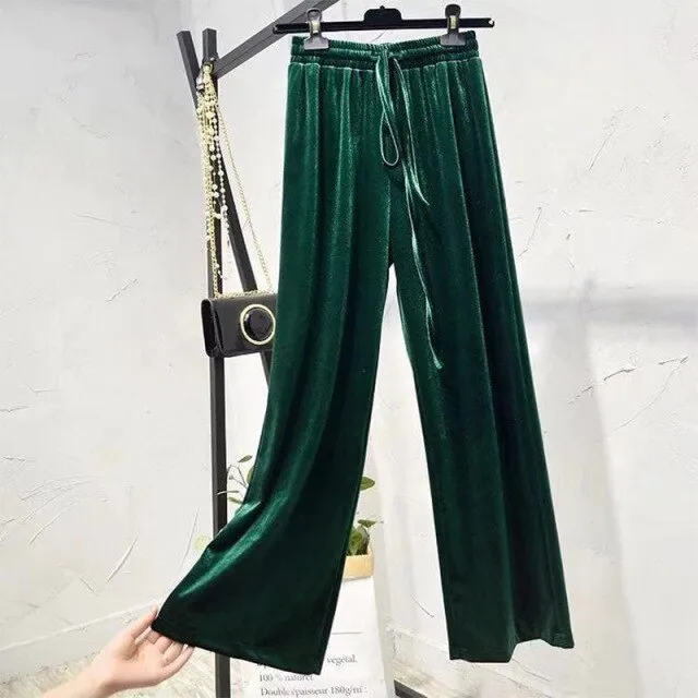 Velvet Wide Leg Pants