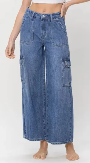 Vervet High Rise Utility Cargo Jeans- V3395